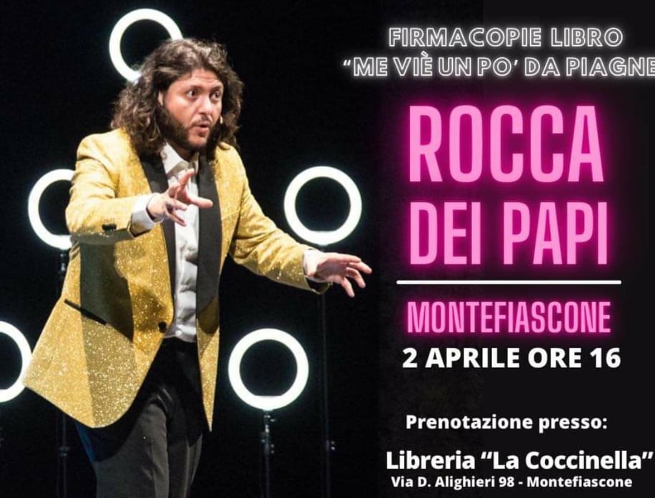 Montefiascone, il comico Emiliano Luccisano alla Rocca dei Papi sabato 2 aprile